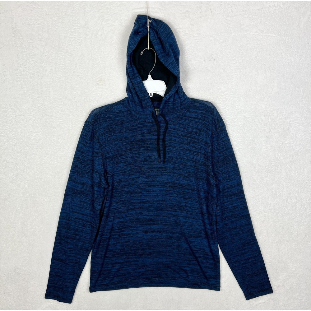 John Varvatos Hoodie Mens Medium Pullover Blue Lightweight Sweatshirt Space Dye